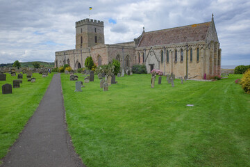 Bamburgh, England - 13 July, 2023: The Church of St Aidan in Bamburgh, Northumberland