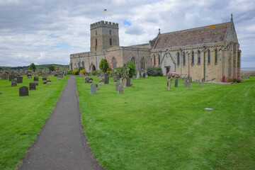 Bamburgh, England - 13 July, 2023: The Church of St Aidan in Bamburgh, Northumberland