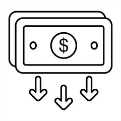 money down line icon design style