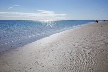 Low Newton, UK - 13 July 2023: Beach views on the Northumberland coast from Low Newton by the Sea