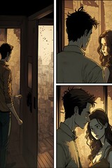 love story comic panels sharp lines manga panels 
