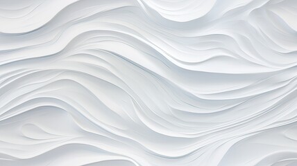 Naklejka premium A close-up of an abstract acrylic wavy wall painting, where white strokes create subtle waves on a pristine white canvas.