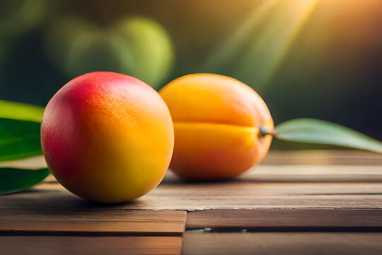 Mango fruit photographed at close range