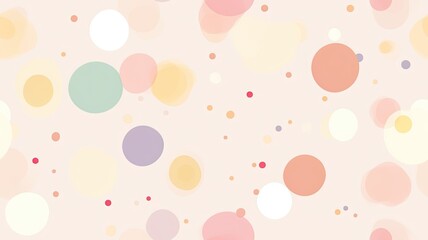 A seamless pattern of soft pastel polka dots creates a whimsical and light-hearted background. SEAMLESS PATTERN. SEAMLESS WALLPAPER.