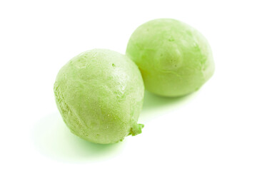 Green Freeze Dried Saltwater Taffy Isolated on White Background