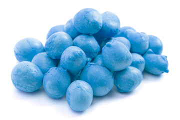Blue Freeze Dried Saltwater Taffy Isolated on White Background