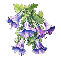 Canterbury Bells Graphic , Illustration, Watercolor PNG