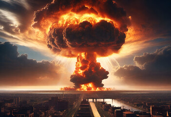 Nuclear atomic bomb explosion