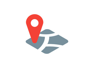 land location icon. Vector dimension area size icon and map pin