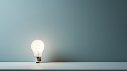  a light bulb sitting on top of a white counter top.  generative ai