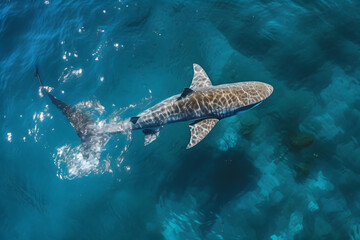 Naklejka premium shark in the sea