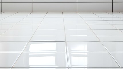 Close up of a glossy floor in white Colors reflecting the Daylight
