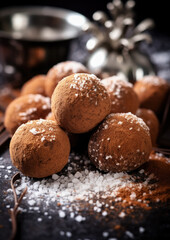 Obraz na płótnie Canvas Gingerbread Truffles-Christmas Food