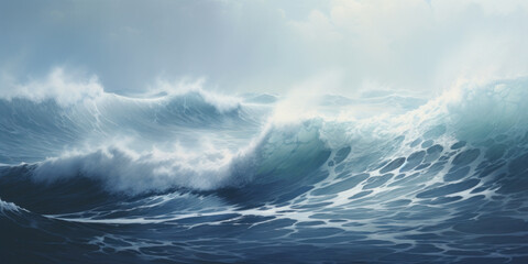 Ocean waves and stormy weather. Rough seas. © ekim