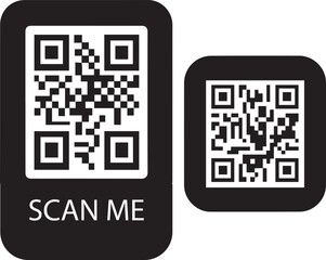 QR code with scan me text. 