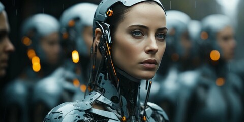 incredibly intricate ornate female cyborg