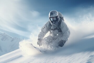Fototapeta na wymiar snowboarder on the mountain, Generative AI