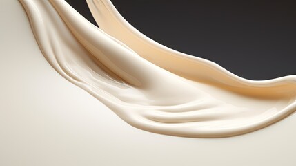  a white liquid swirls into the shape of a wave.  generative ai