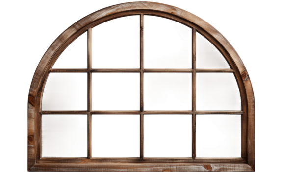 Curved Mirror on a Clear Surface or Transparent Background. Generative AI