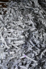 Shredded paper in small pile