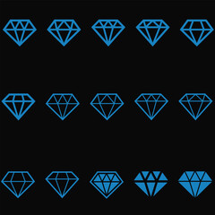 Diamond logo. Set of vector icons.