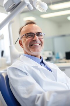 A dentist in a modern dental clinic. Generative AI
