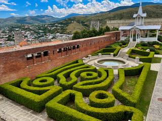Georgia, green garden in medieval Rabati Castle