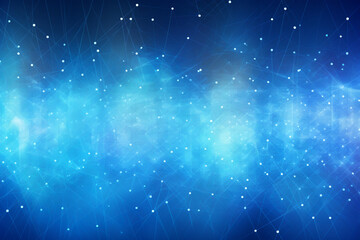 Abstract blue digital technology background of dots,  and lines. Concept for neural network, communication, data stream, big data, cyber data flow,  supercomputer, cloud computing. Generative AI