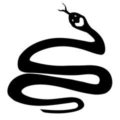 Snake silhouette vector  illustration isolated on white background for zoo, pet shop poster, flyer, package, book design.