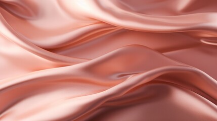 Rose Gold Silk Fabric Texture with Beautiful Waves. Elegant Background for a Luxury Product, generative ai