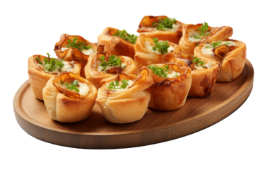 Appetizer Bite on a Clear Surface or Transparent Background. Generative AI