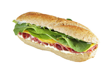 Sanduíche natural Salaminho com rúcula e queijo prato