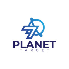 vector target planet logo in simple modern style