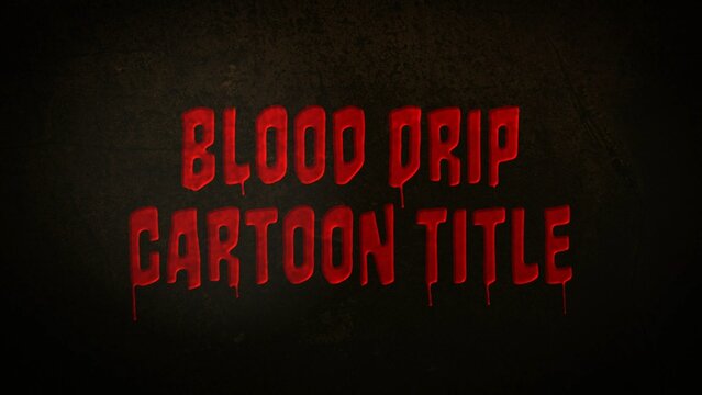 Cartoon Blood Drip Horror Title Intro
