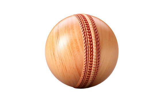 Hard Leather Cricket Ball on a Clear Surface or Transparent Background. Generative AI