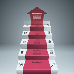 3d info graphics business ladder 
