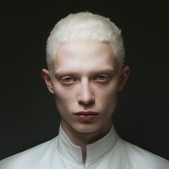Albino guy portrait