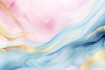 Abstract watercolor paint background illustration web design - Soft blue pink pastel color waves...