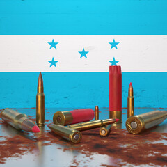 Flag of Honduras With Bullets