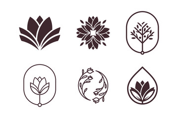 Fototapeta na wymiar Set of nature logo design element vector with creative concept