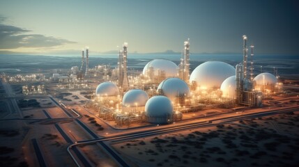LNG Plant in Middle east. - obrazy, fototapety, plakaty