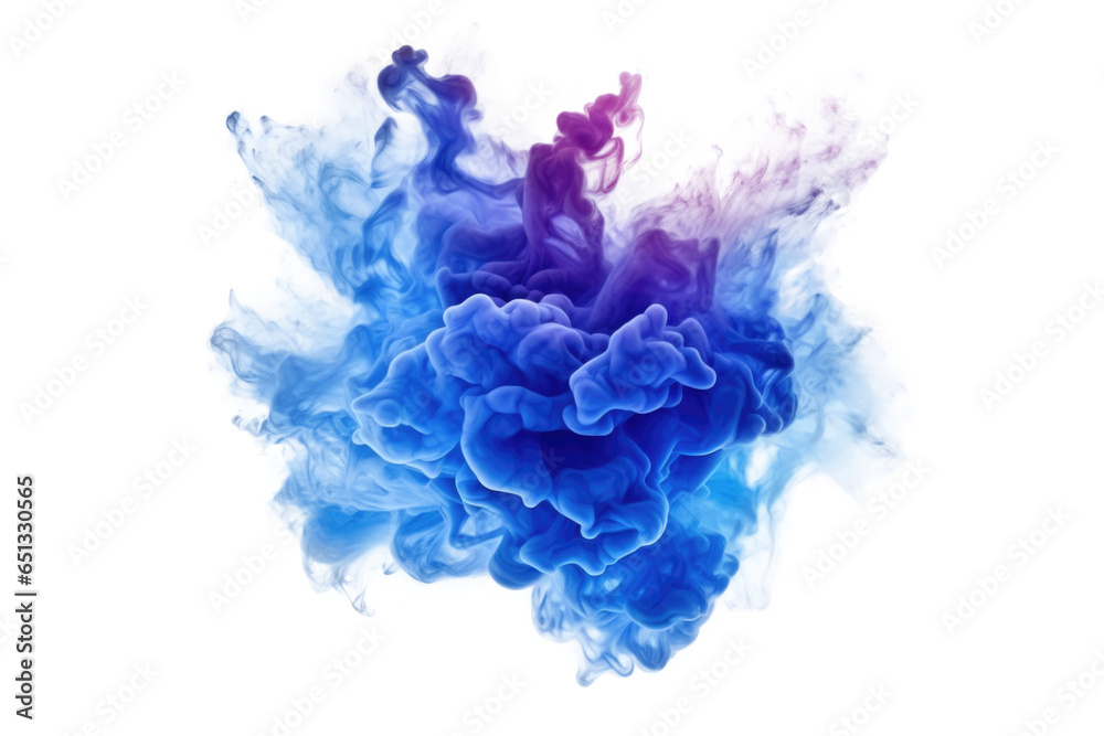 Canvas Prints blue ink smoke isolated on transparent background - generative ai