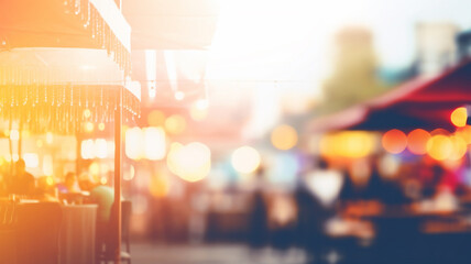 blurred of street market