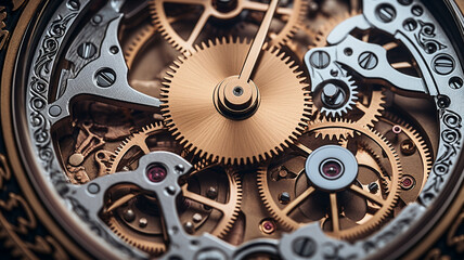 watch mechanism in gold