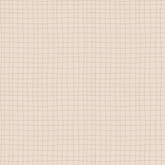 Small hand drawn cute grid pattern. Vector beige ornament perfect for fabric and textile, paper, package designs.
