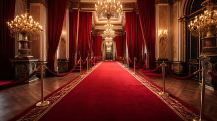 beautiful interior and red carpet