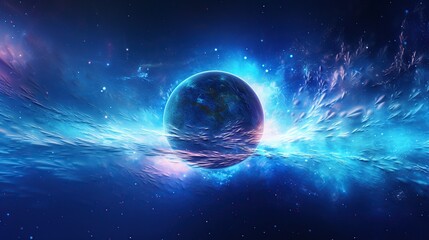Outer space galaxy planet background. AI generated image