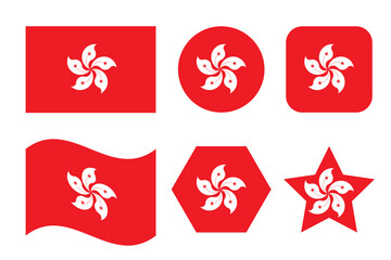 Fototapeta na wymiar Hong Kong flag simple illustration for independence day or election