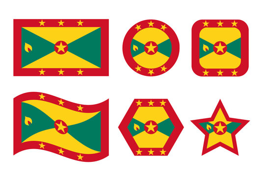 Grenada flag simple illustration for independence day or election