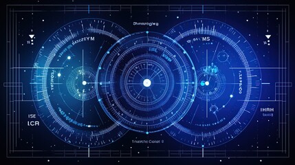 Futuristic Gemini zodiac horoscope astrology symbol background. AI generated